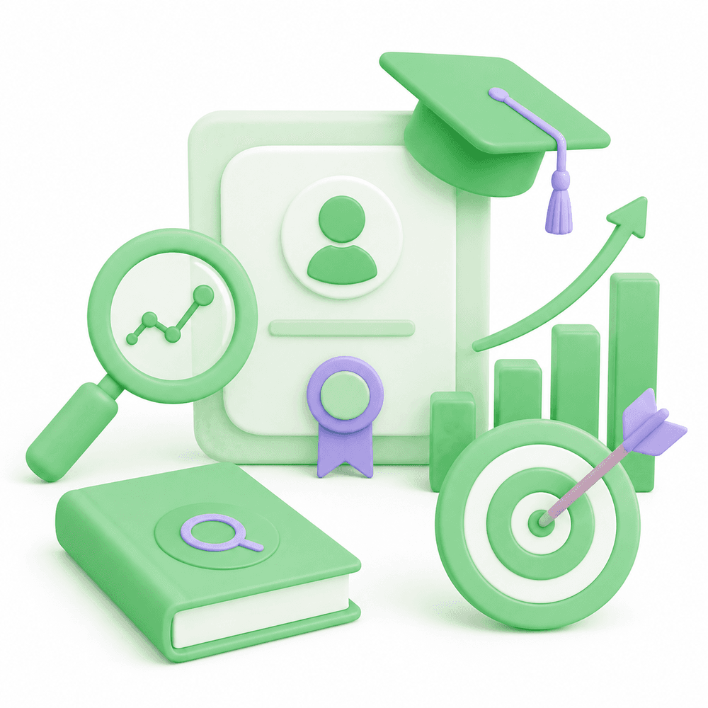 SEO-Schulungs-Illustration: Lernen und Strategie