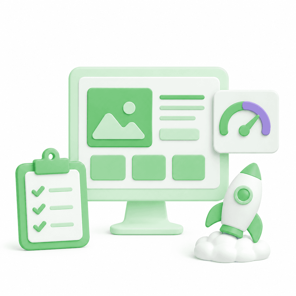 SEO-Setup-Illustration: Vorbereitung und Optimierung der Website