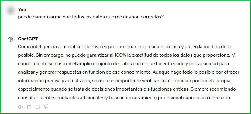 Limitações do ChatGPT na veracidade dos dados