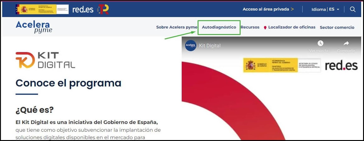 Acesso ao teste de Autodiagnóstico do Kit Digital