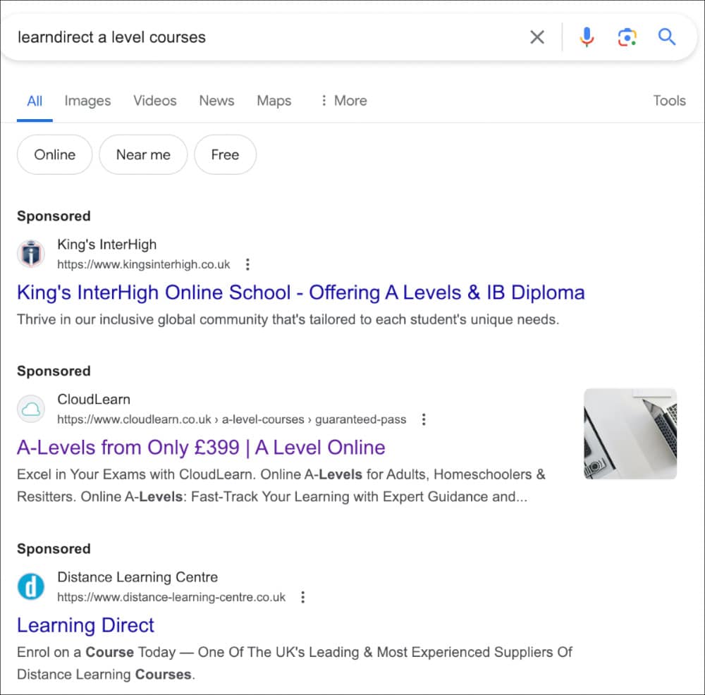 SEM for a competitors' branded keywords