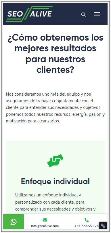 Versión mobile SEO Alive