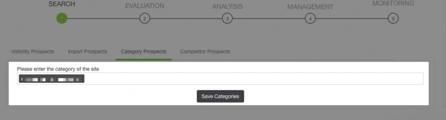 Apartado de Category Prospects en Link Affinity
